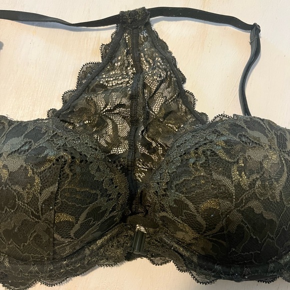 Victoria’s Secret PINK Sz 32B Lace Racerback Front Close Push Up Bra - Picture 2 of 5